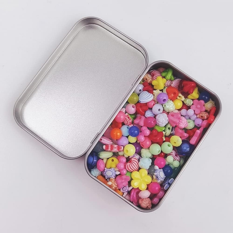 Gymo Boş Metal Aksesuar Teneke Kutu Gri 9.5x6x2 cm 50'li Set