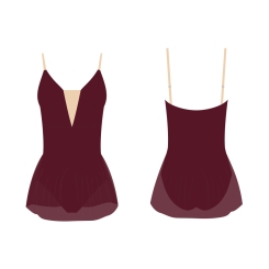 GYMO DANCEWEAR - Gymo Dancewear Bale Mayosu Royal Etekli Bordo