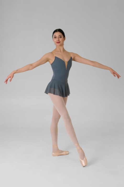 Gymo Dancewear Bale Mayosu Royal Etekli Gri