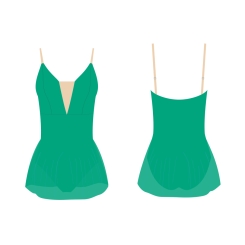 GYMO DANCEWEAR - Gymo Dancewear Bale Mayosu Royal Etekli Yeşil