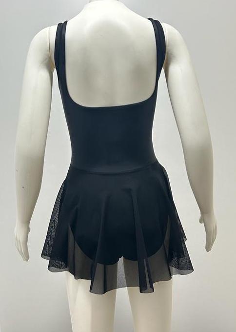 Gymo Dancewear Bale Mayosu Elegant Etekli Siyah
