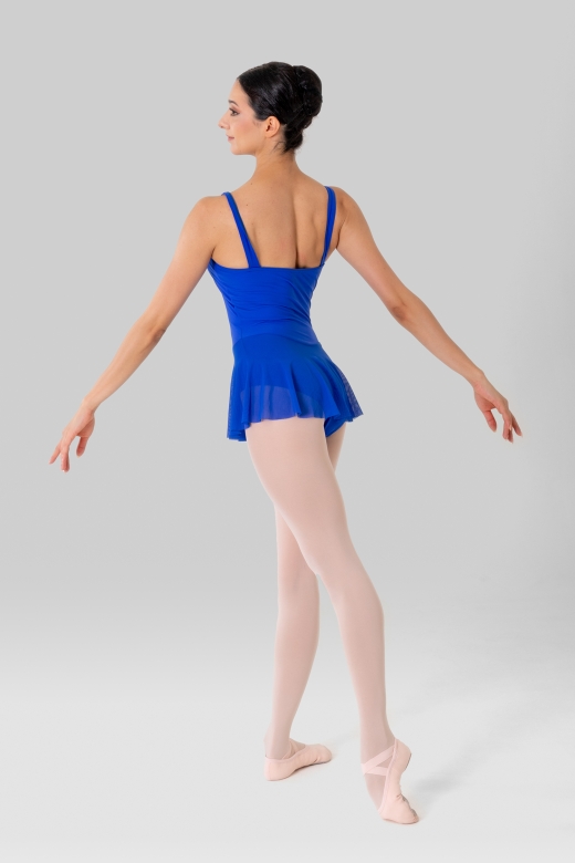 Gymo Dancewear Bale Mayosu Elegant Etekli Mavi