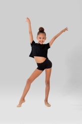 GYMO DANCEWEAR - Gymo Dancewear Kadın Polyamid Kısa Tayt Olivia Siyah (1)