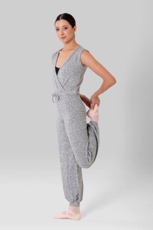 Gymo Dancewear Kruvaze Warm Up Tulum Gri
