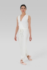 GYMO DANCEWEAR - Gymo Dancewear Kruvaze Warm Up Tulum Krem