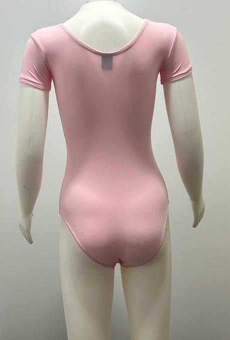 Gymo Dancewear Bale Mayosu Studio Basic Kısa Kol Pembe