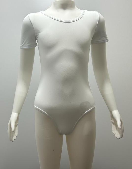 Gymo Dancewear Bale Mayosu Studio Basic Kısa Kol Beyaz