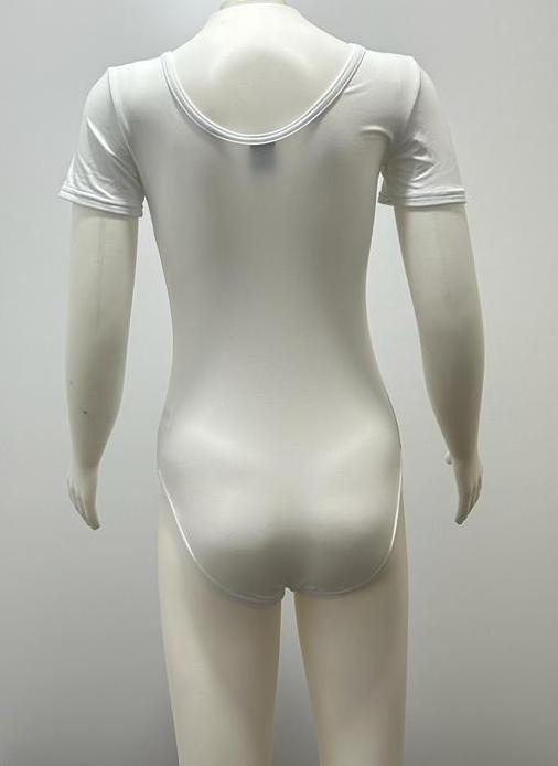 Gymo Dancewear Bale Mayosu Studio Basic Kısa Kol Beyaz