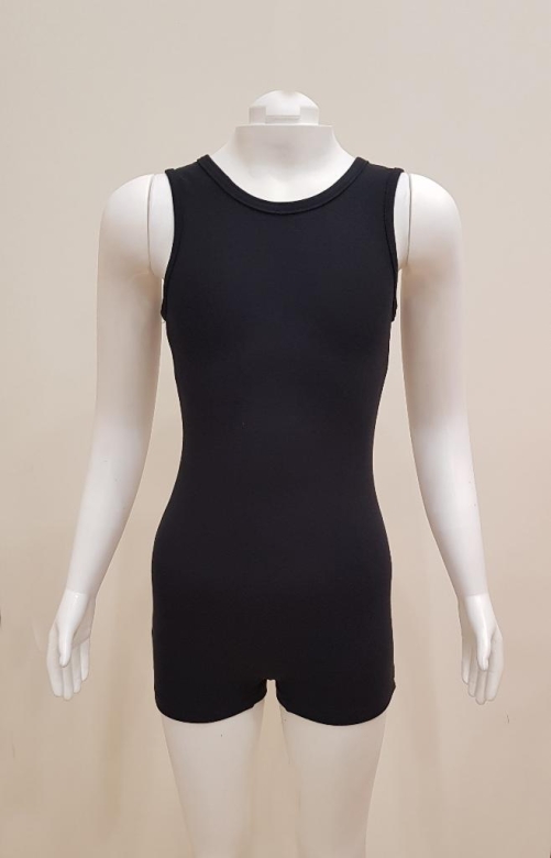 Gymo Dancewear Studio Basic Kısa Kol Koton Tulum Şort Siyah