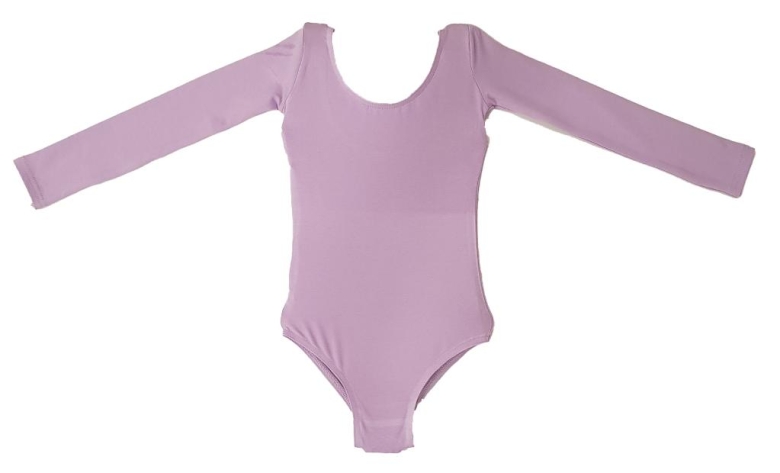 Gymo Dancewear Bale Mayosu Studio Basic Uzun Kol Koton Lila