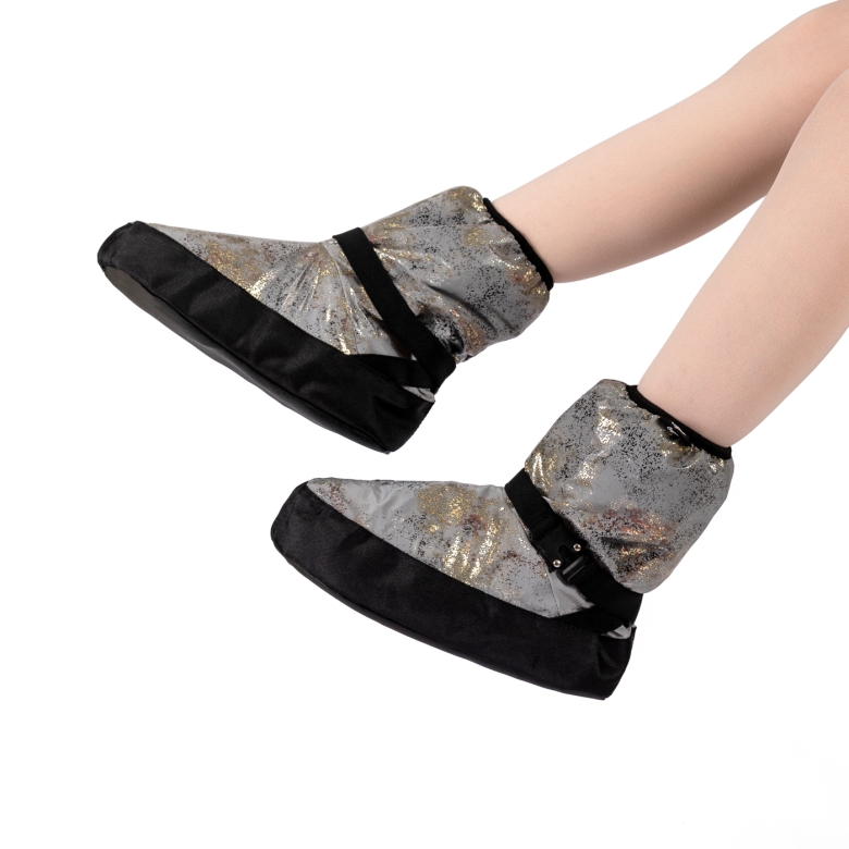 Gymo Dancewear Warm Up Bootie Space Silver With Gold Lame