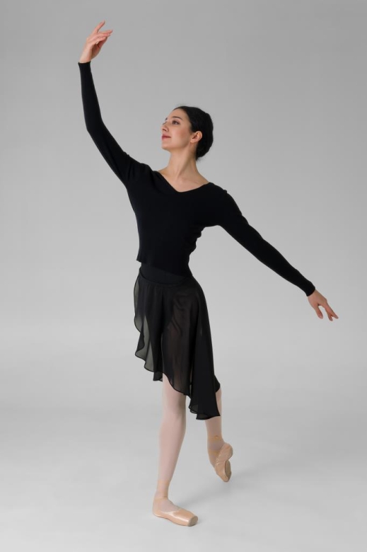 Gymo Dancewear Warm Up Üst Astra Siyah