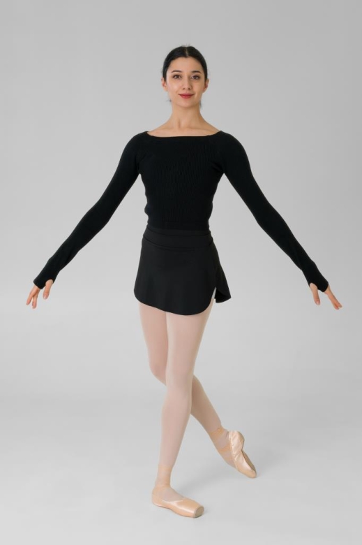 Gymo Dancewear Warm Up Üst Woolie Siyah