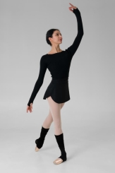 - Gymo Dancewear Warm Up Üst Woolie Siyah (1)