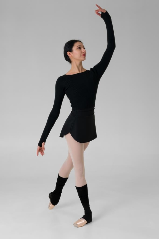 Gymo Dancewear Warm Up Üst Woolie Siyah