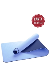  - Gymo Ekolojik 6mm TPE Yoga Matı Pilates Minderi Açık Mavi