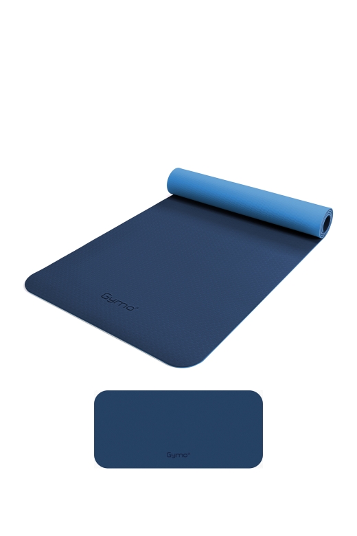 Gymo Ekolojik 6mm TPE Yoga Matı Pilates Minderi Diz Dirsek Koruyucu Matlı Set Mavi
