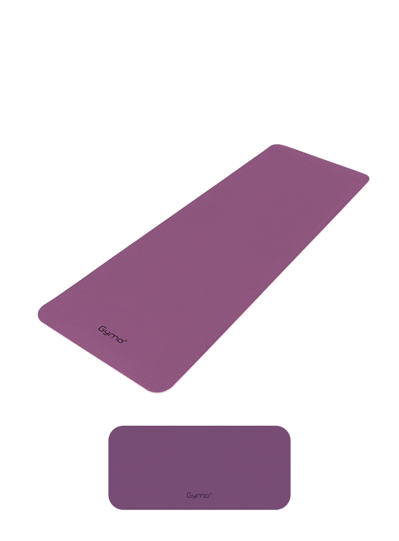 Gymo Ekolojik 6mm TPE Yoga Matı Pilates Minderi Diz Dirsek Koruyucu Matlı Set Mürdüm