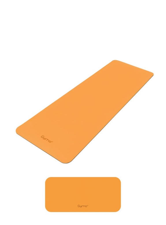 Gymo Ekolojik 6mm TPE Yoga Matı Pilates Minderi Diz Dirsek Koruyucu Matlı Set Turuncu