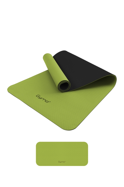Gymo Ekolojik 6mm TPE Yoga Matı Pilates Minderi Diz Dirsek Koruyucu Matlı Set Yeşil