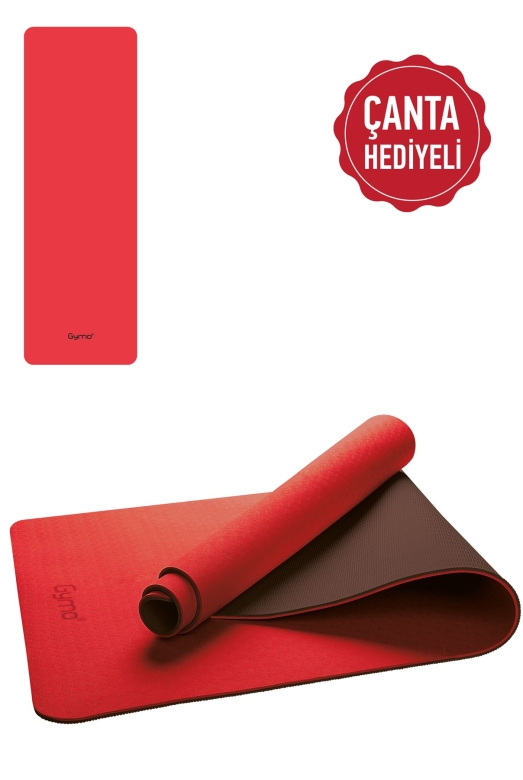 Gymo Ekolojik 6mm TPE Yoga Matı Pilates Minderi Kırmızı