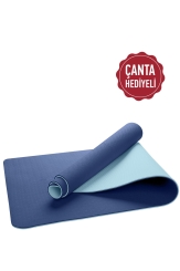  - Gymo Ekolojik 6mm TPE Yoga Matı Pilates Minderi Mavi