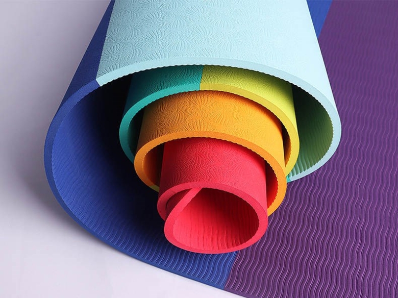Gymo Ekolojik 6mm TPE Yoga Matı Pilates Minderi Rainbow