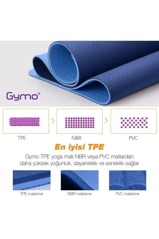 Gymo Ekolojik 6mm TPE Yoga Matı Pilates Minderi Siyah