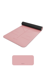  - Gymo Hizalamalı 6mm TPE Yoga Matı Pilates Minderi Diz Dirsek Koruyucu Matlı Set Scarlet