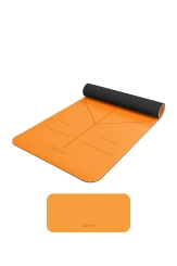  - Gymo Hizalamalı 6mm TPE Yoga Matı Pilates Minderi Diz Dirsek Koruyucu Matlı Set Turuncu