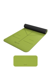  - Gymo Hizalamalı 6mm TPE Yoga Matı Pilates Minderi Diz Dirsek Koruyucu Matlı Set Yeşil