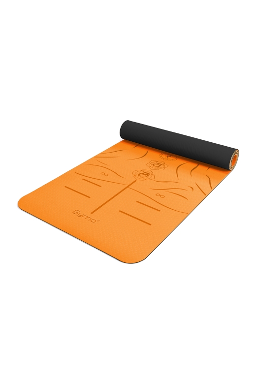 Gymo Sembol Hizalamalı 6mm TPE Yoga Matı Pilates Minderi Turuncu