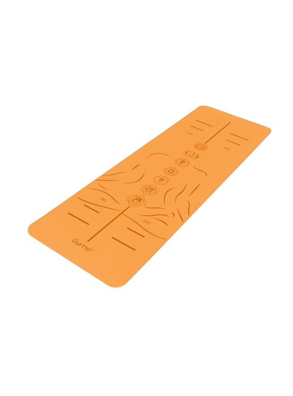Gymo Sembol Hizalamalı 6mm TPE Yoga Matı Pilates Minderi Turuncu