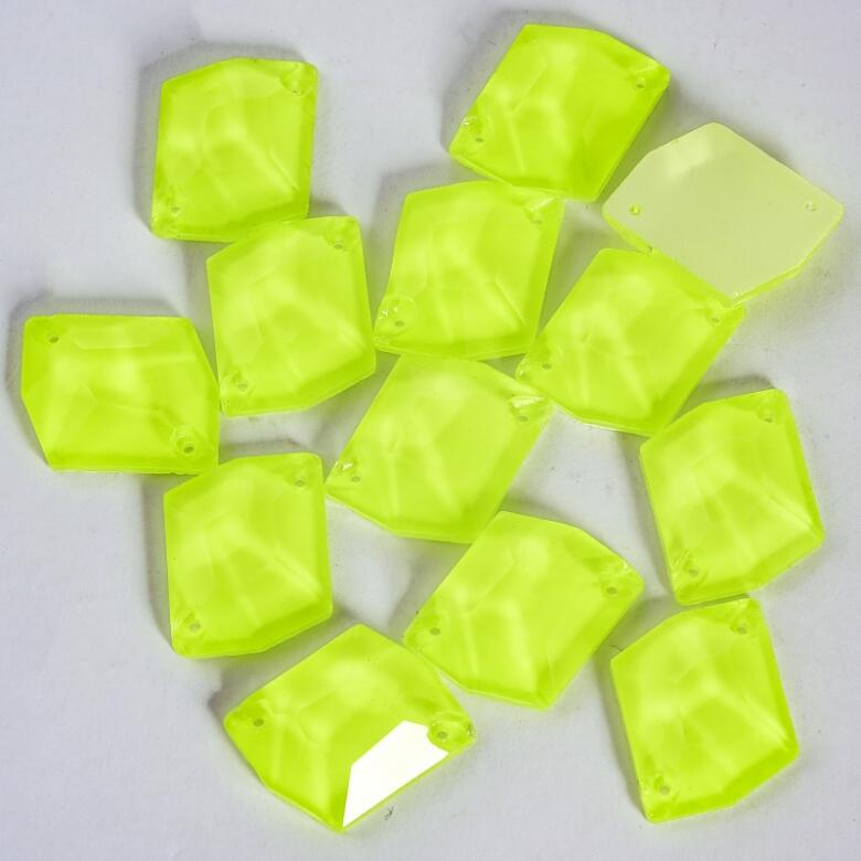 Gymo Premium Altı Düz Delikli Dikme Kristal Taş Cosmic 10*14mm N04 Citrine Neon (36 Ad)