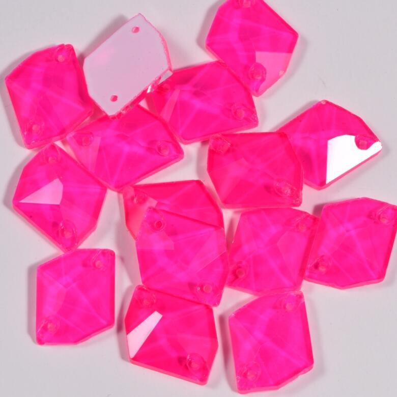 Gymo Premium Altı Düz Delikli Dikme Kristal Taş Cosmic 10*14mm N08 Rose Neon (36 Ad)