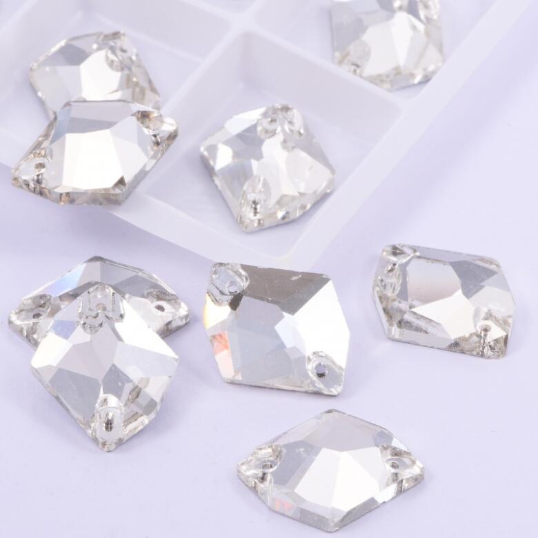 Gymo Premium Altı Düz Delikli Dikme Kristal Taş Cosmic 9*12mm Crystal (48 Ad)
