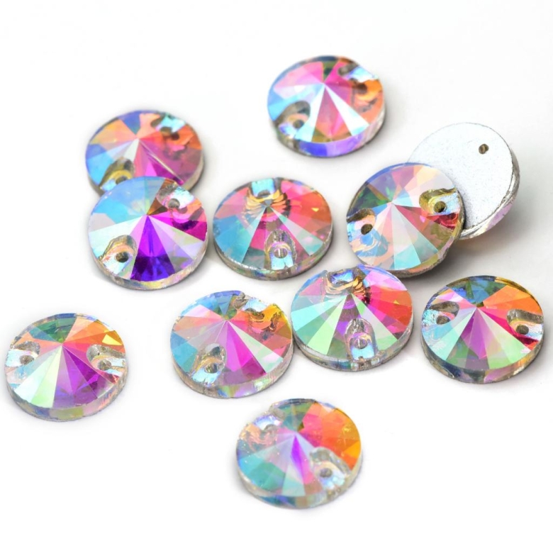 Gymo Premium Dikme Kristal Round Rivoli 8mm Crystal AB 84 Ad. Gymo Premium Dikme Kristal Round Rivoli 8mm Crystal AB 84 Ad.