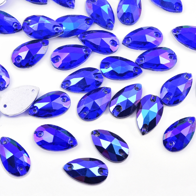 Gymo Premium Dikme Kristal Teardrop 10.5*18mm P33 Sapphire AB 28 Ad.