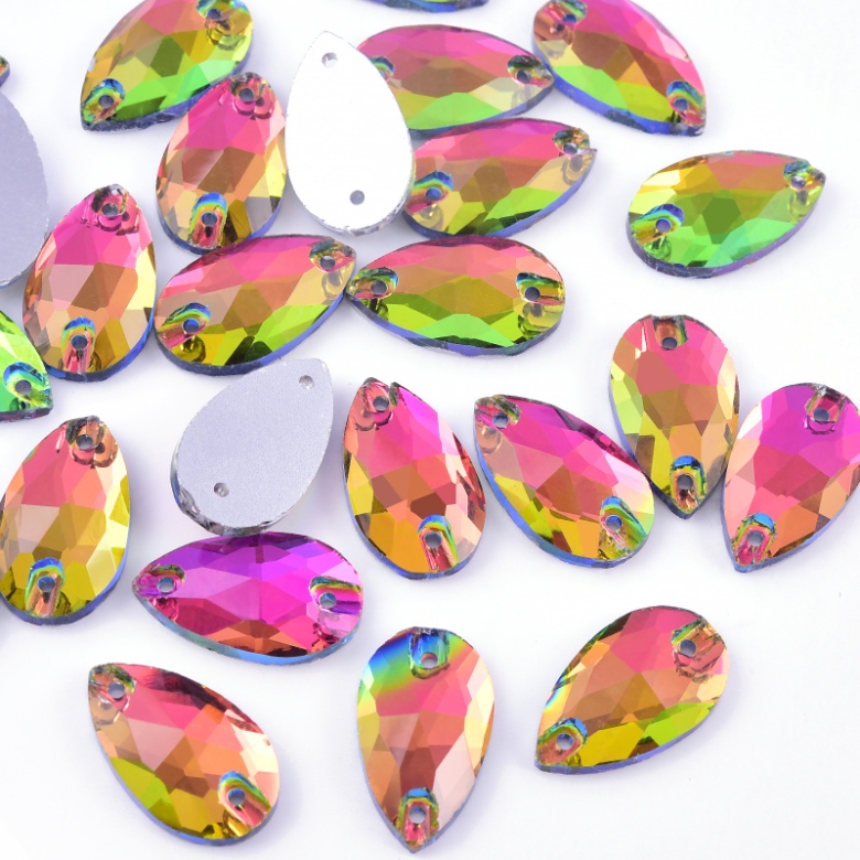 Gymo Premium Dikme Kristal Teardrop 10.5*18mm P35 Rainbow 28 Ad.