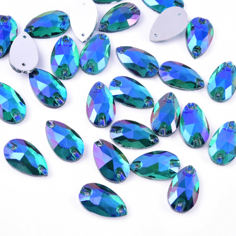 Gymo Premium Dikme Kristal Teardrop 10.5*18mm P55 Blue Zircon AB 28 Ad.