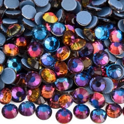 Gymo - Gymo Premium Kalite Altı Düz Ütü İle Yapışan (Hotfix) Kristal Taş SS20 (4.6-4.8mm) Blue Volcanic (10 Gross - 1440 Adet)