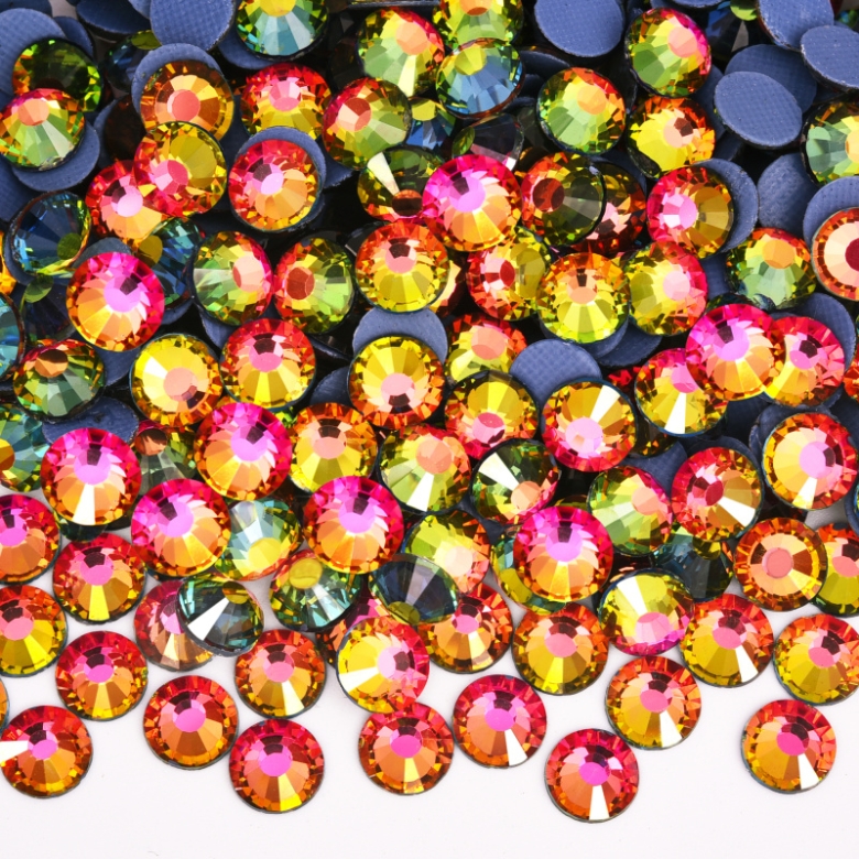 Gymo Premium Kalite Altı Düz Ütü İle Yapışan (Hotfix) Kristal Taş SS20 (4.6-4.8mm) Rainbow (10 Gross - 1440 Adet)