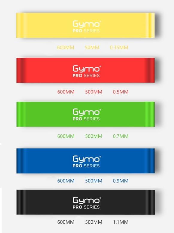 Gymo Pro Series Çantalı Direnç Bandı Fitness Pilates Esnetme Lastiği 5'li Set Gökkuşağı