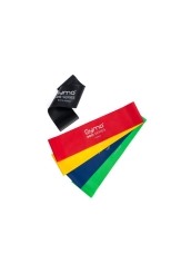 GYMO SPORTS - Gymo Pro Series Çantalı Direnç Bandı Fitness Pilates Esnetme Lastiği 5'li Set Renkli 7.5 cm