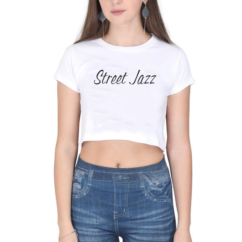Gymo Sports Crop T-Shirt Street Jazz Beyaz