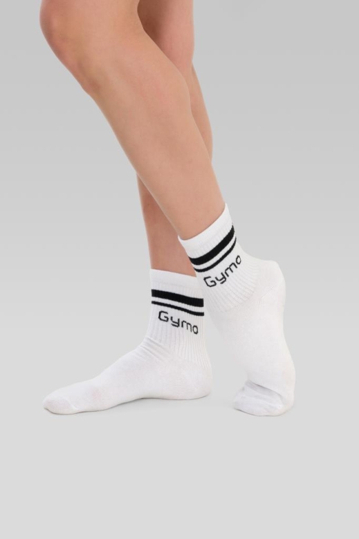 Gymo Sports Logolu Soket Çorap Beyaz