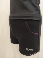 GYMO SPORTS - Gymo Sports Pembe Dikişli Taşlı Şort