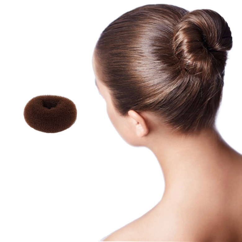Hair Bun Sponge Small Size Brown 7cm