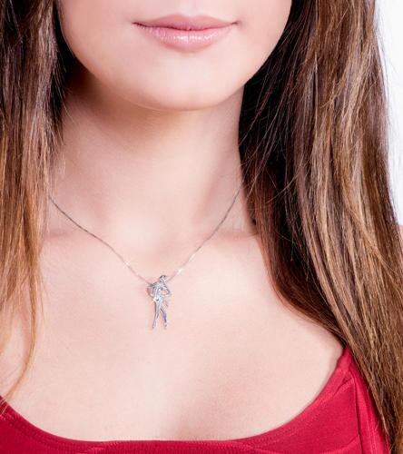 Mikelart Silver Necklace Clubs Theme