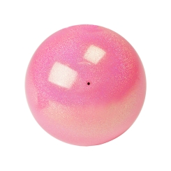 PASTORELLI - Pastorelli High Vision Ball 16cm Simli Ritmik Cimnastik Topu Fluorescent Baby Pink